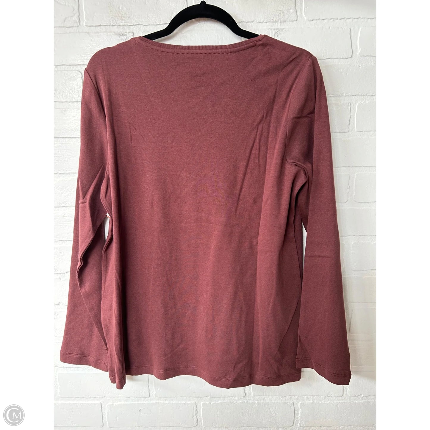 Top Long Sleeve Basic By Chicos In Brown, Size: L