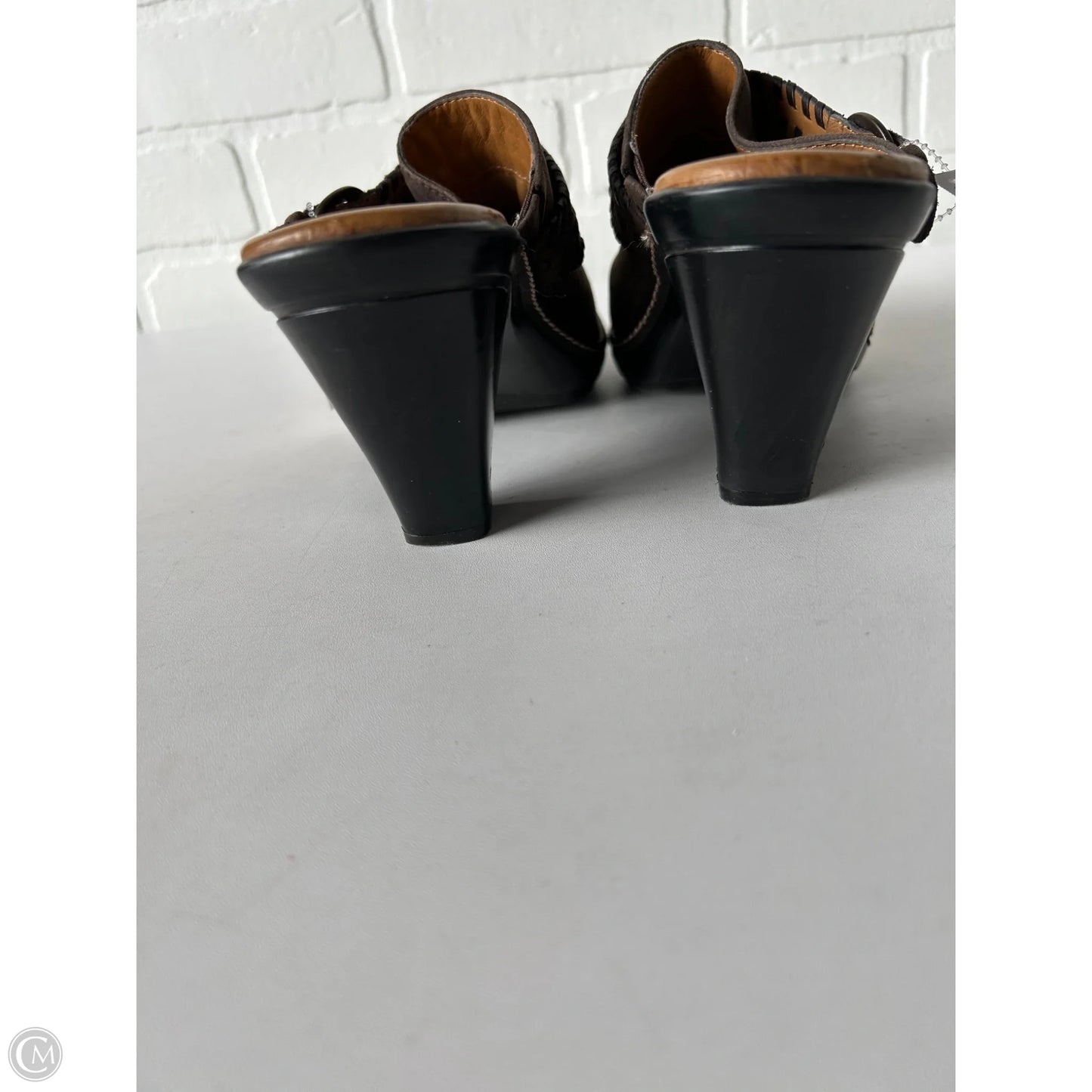 Boots Ankle Heels By Sofft In Brown, Size: 7