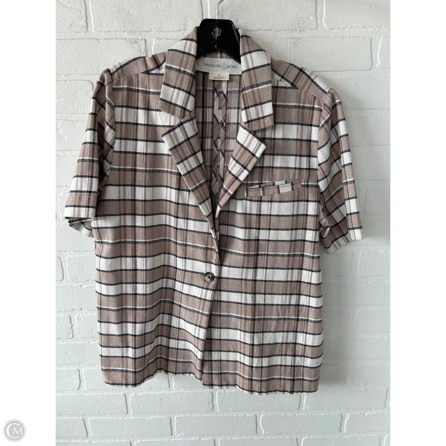 Blazer By Treasure And Bond In Brown & Cream, Size: S