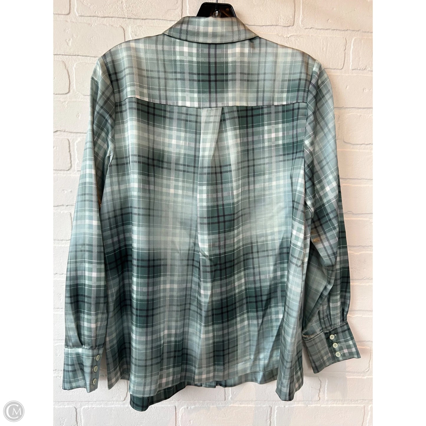 Top Long Sleeve By Alfani In Green & White, Size: S