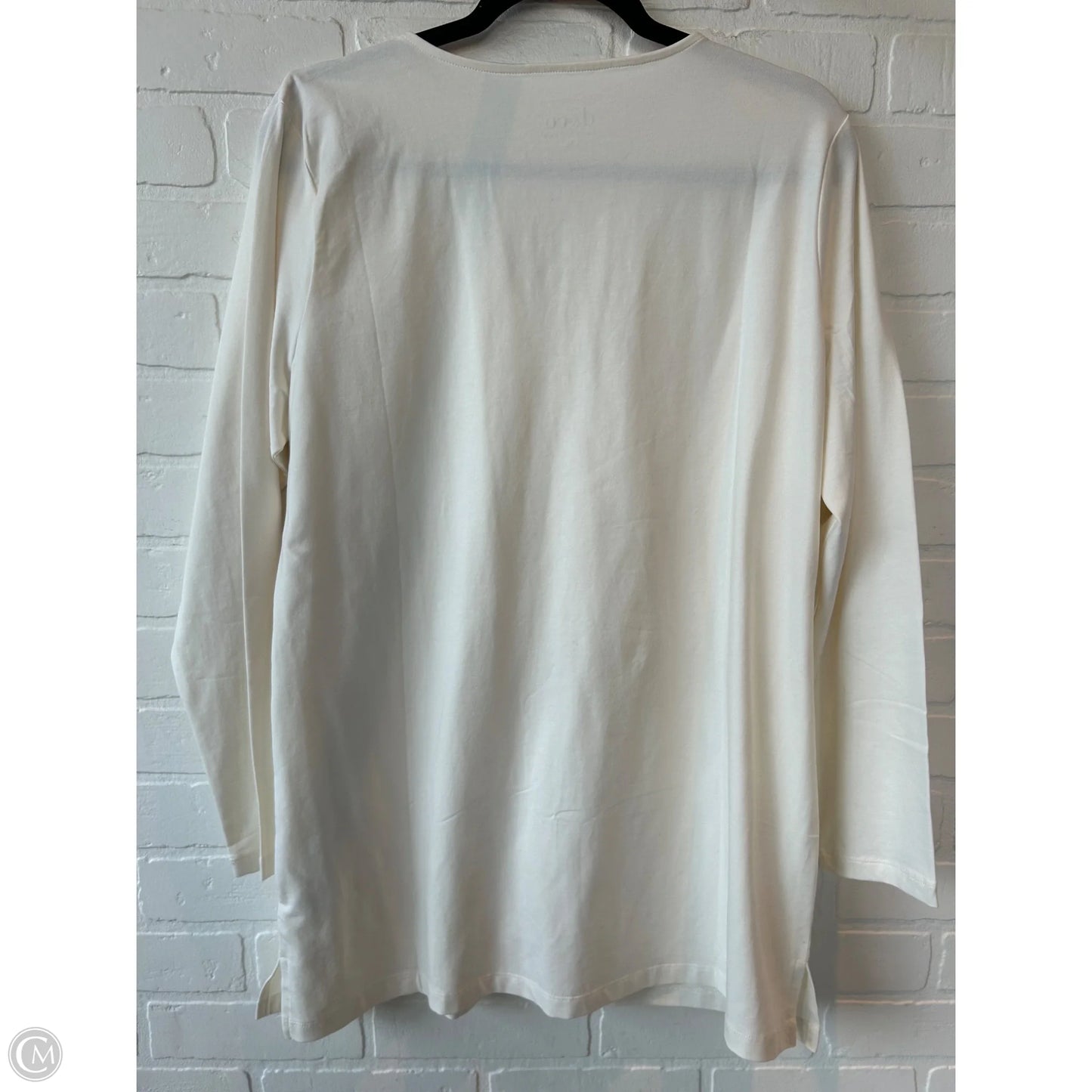 Tunic Long Sleeve By Denim And Co Qvc In Cream, Size: M