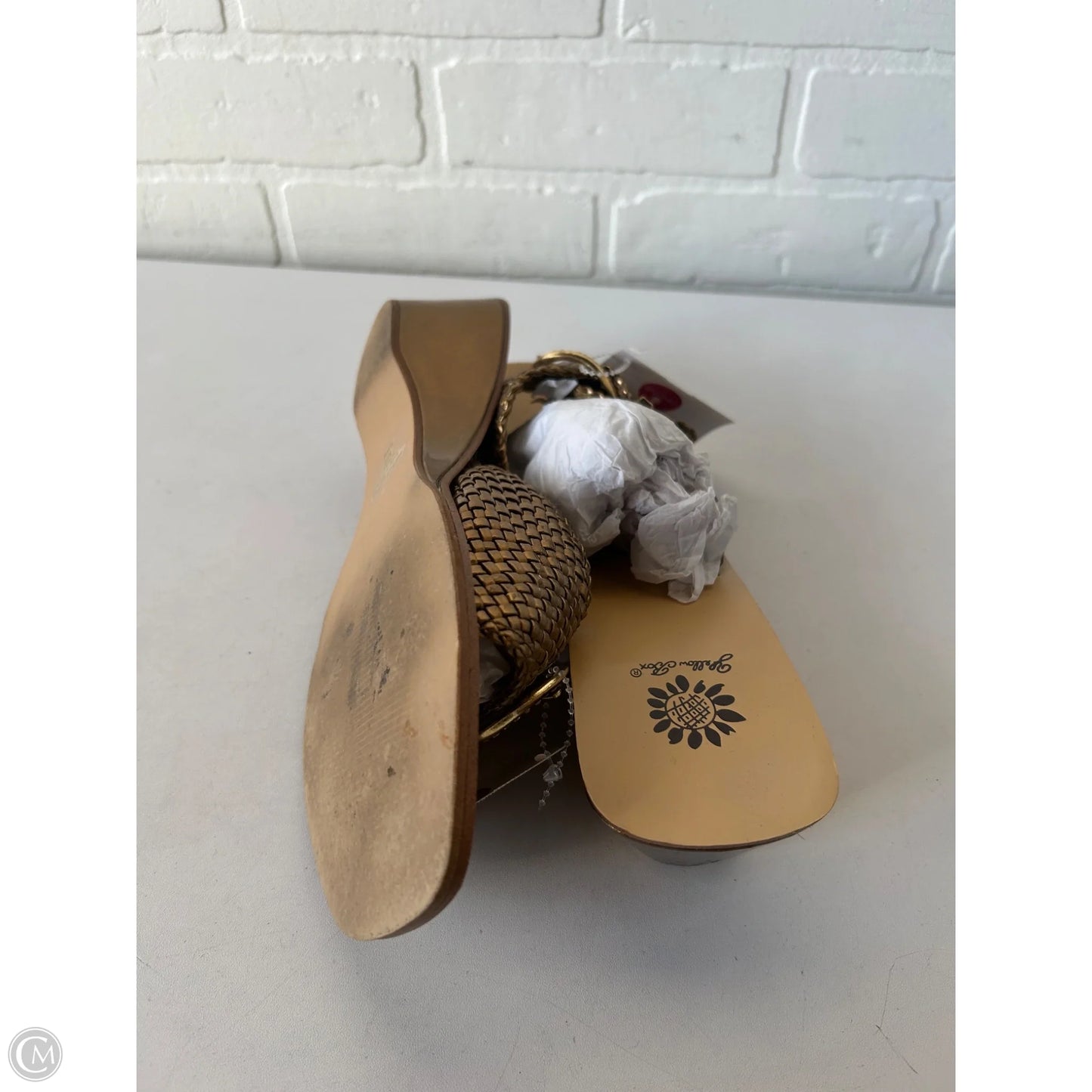 Sandals Heels Block By Yellow Box In Bronze, Size: 9.5