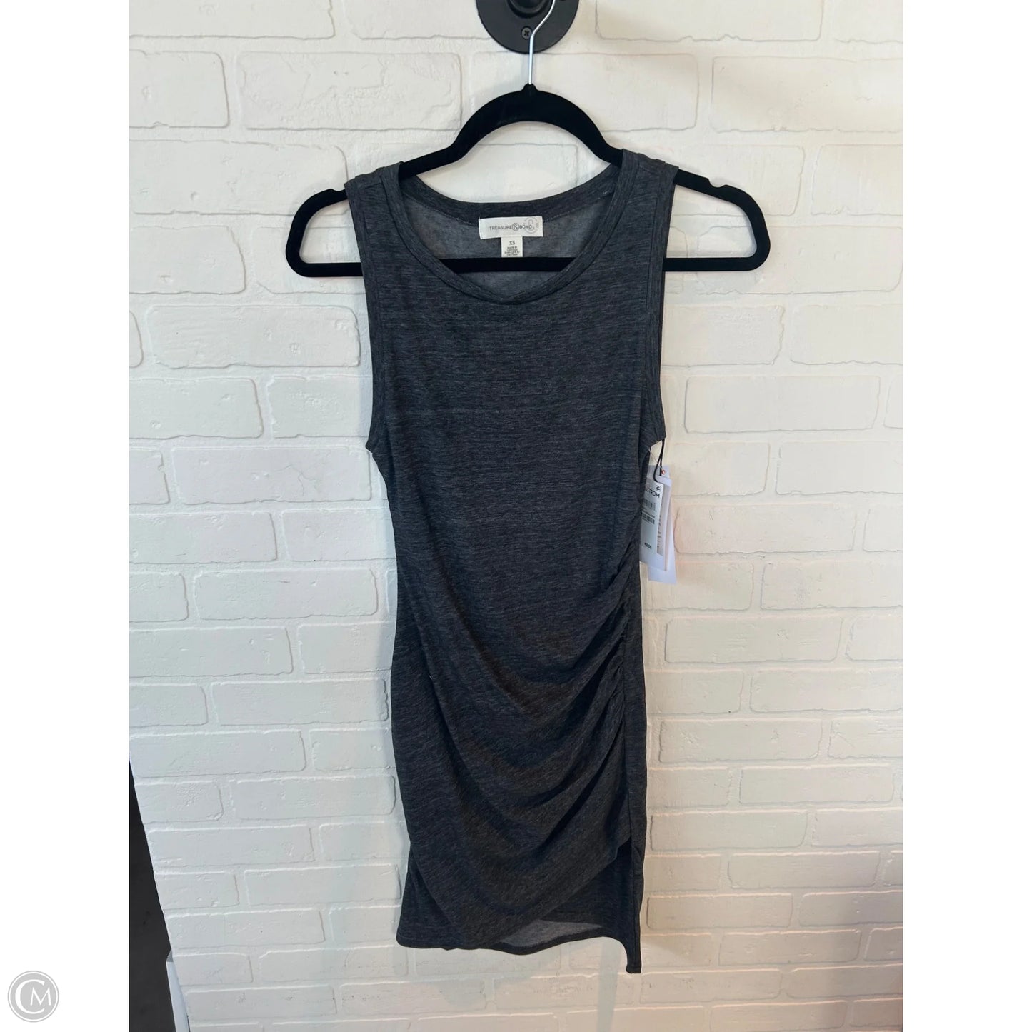 Dress Casual Midi By Treasure And Bond In Grey, Size: Xs