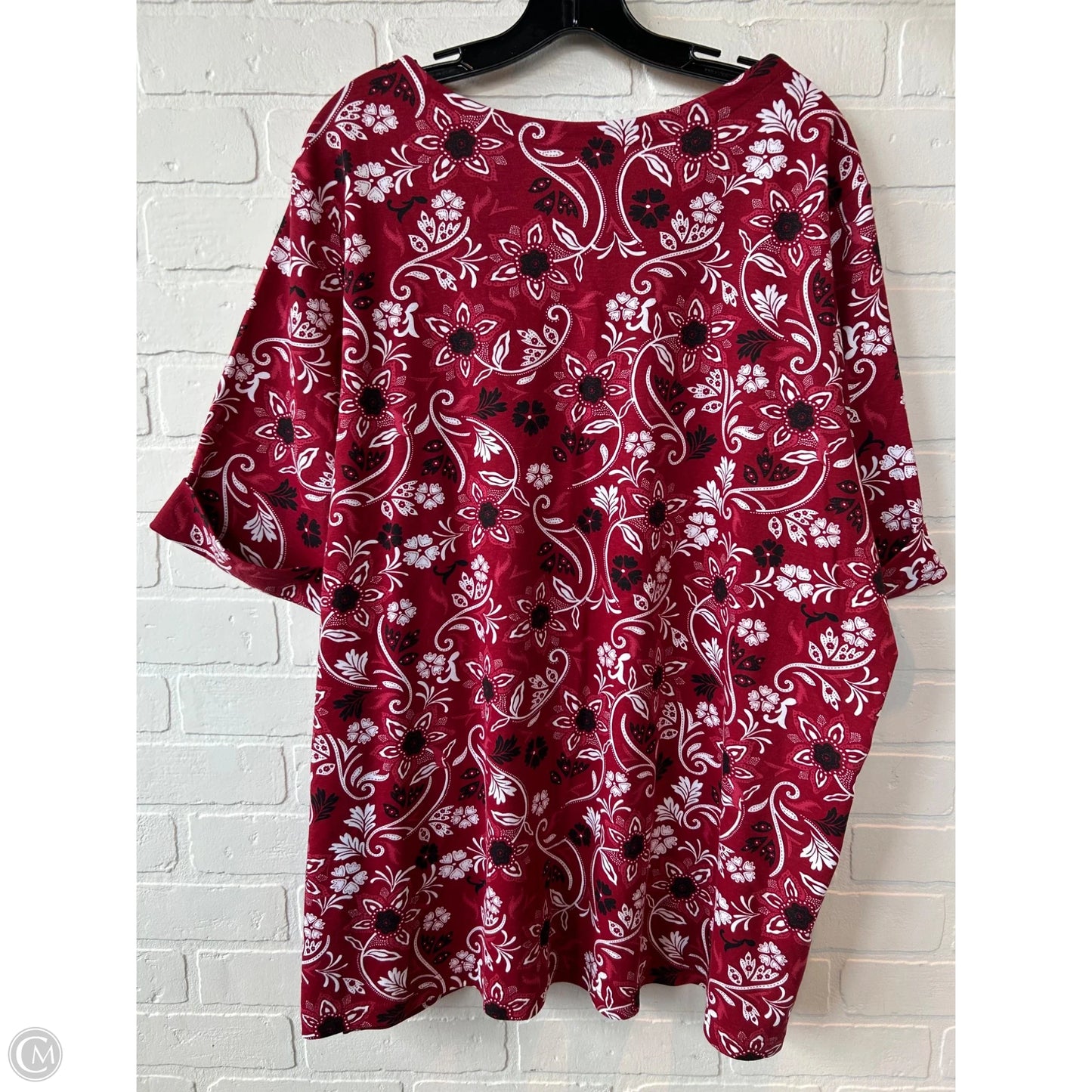 Top Short Sleeve By Blair In Red & White, Size: 3x