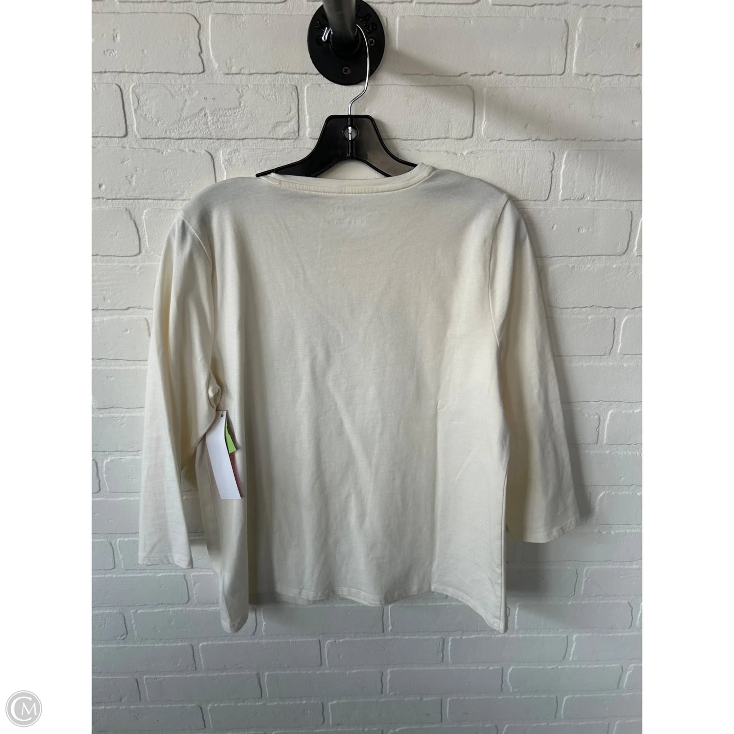 Top 3/4 Sleeve Basic By Talbots In Cream, Size: L