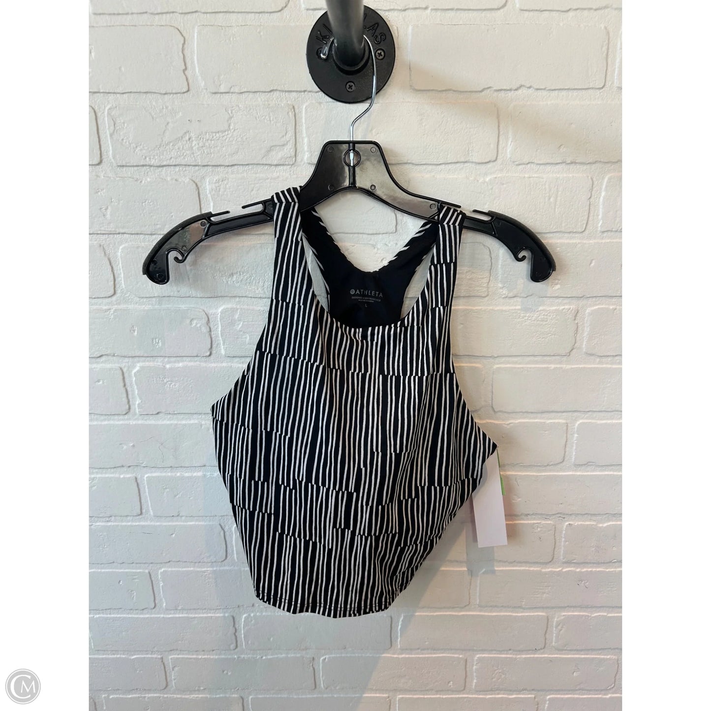 Athletic Bra By Athleta In Black & White, Size: L