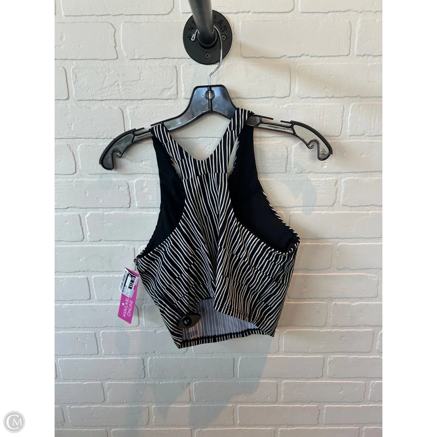 Athletic Bra By Athleta In Black & White, Size: L