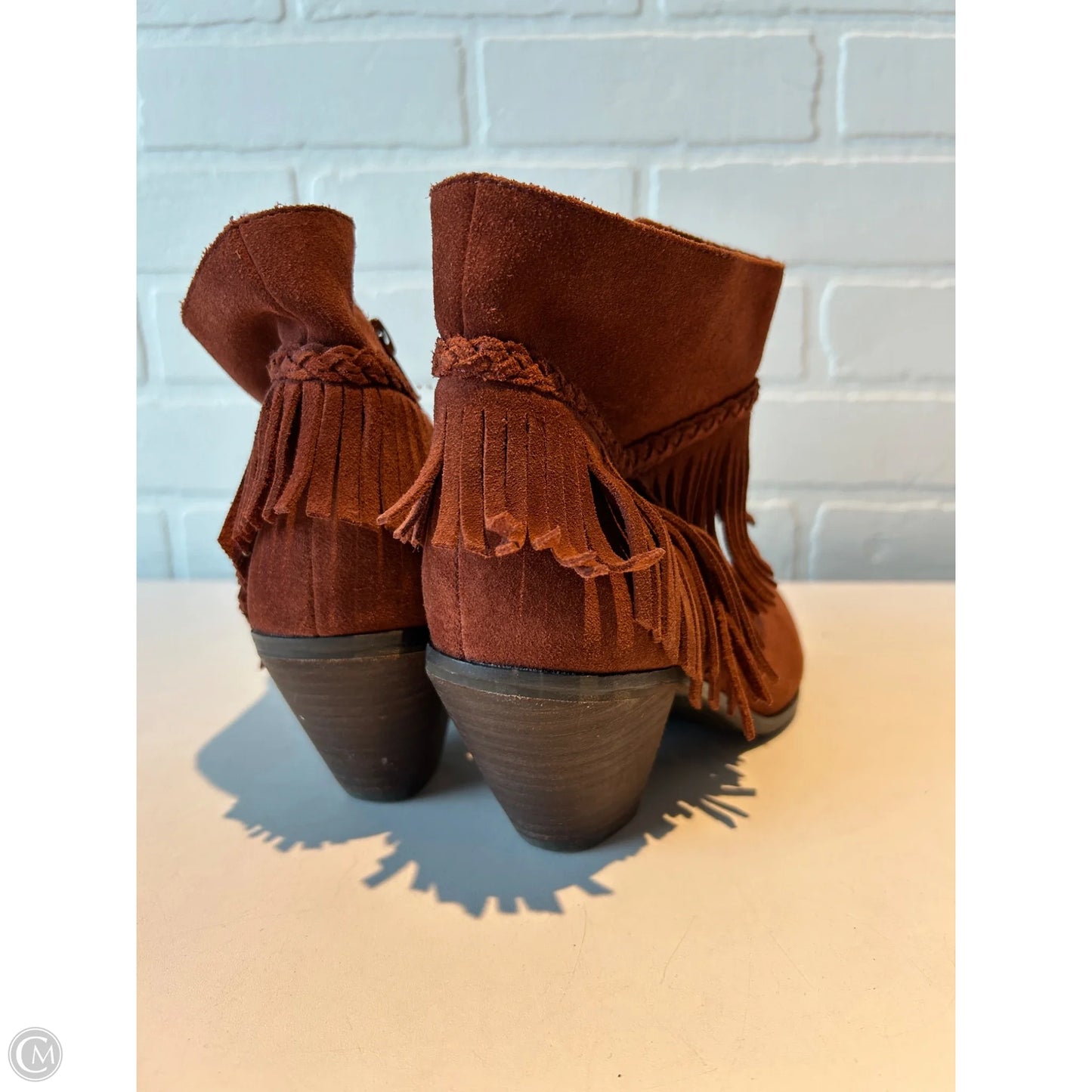 Boots Ankle Heels By Gianni Bini In Brown, Size: 5.5