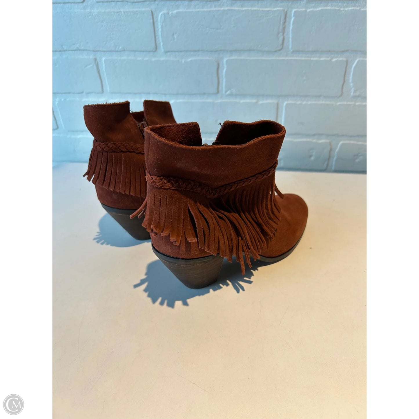 Boots Ankle Heels By Gianni Bini In Brown, Size: 5.5