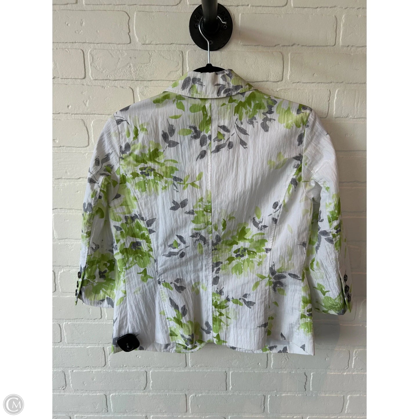 Blazer By Coldwater Creek In Green & White, Size: Sp
