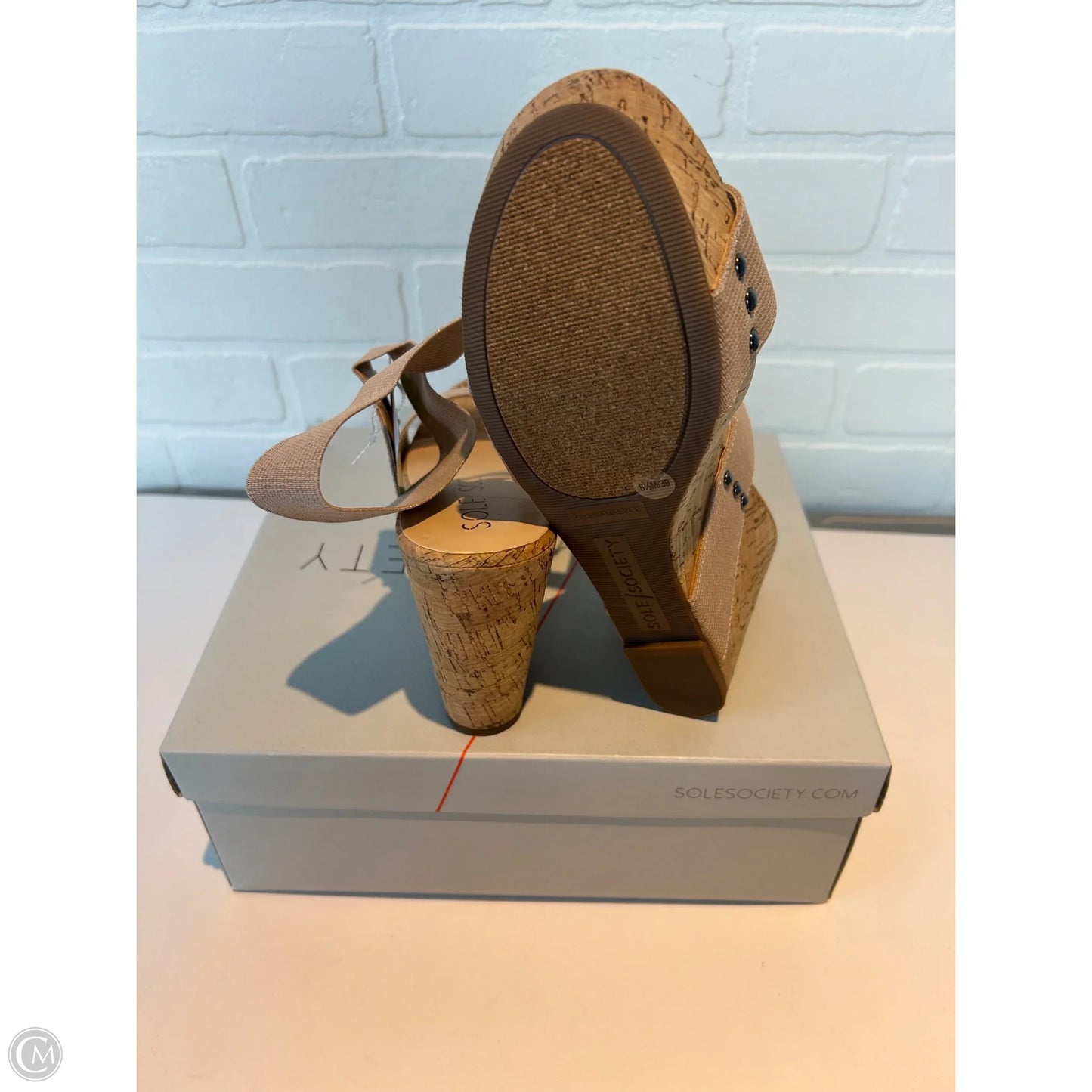 Sandals Heels Wedge By Sole Society In Tan, Size: 8.5