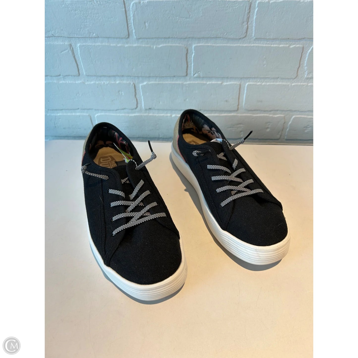Shoes Sneakers By Hey Dude In Black & Brown, Size: 10