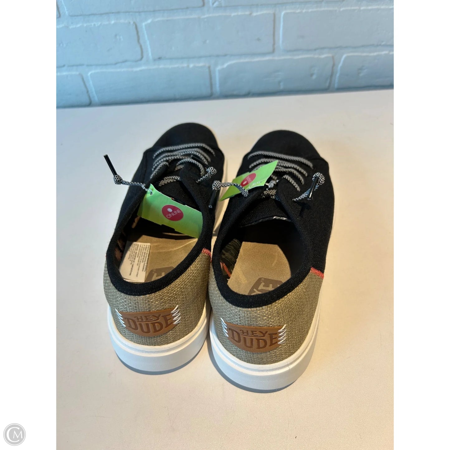 Shoes Sneakers By Hey Dude In Black & Brown, Size: 10