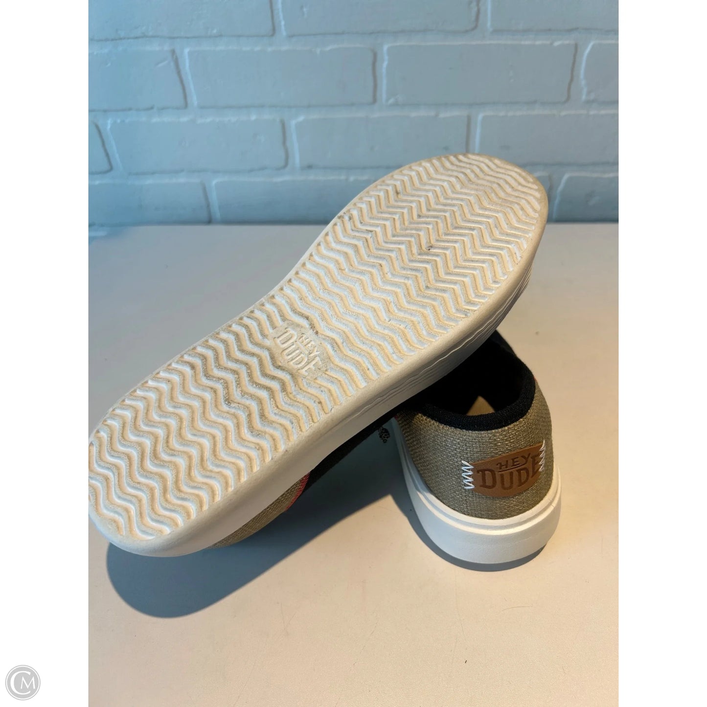 Shoes Sneakers By Hey Dude In Black & Brown, Size: 10