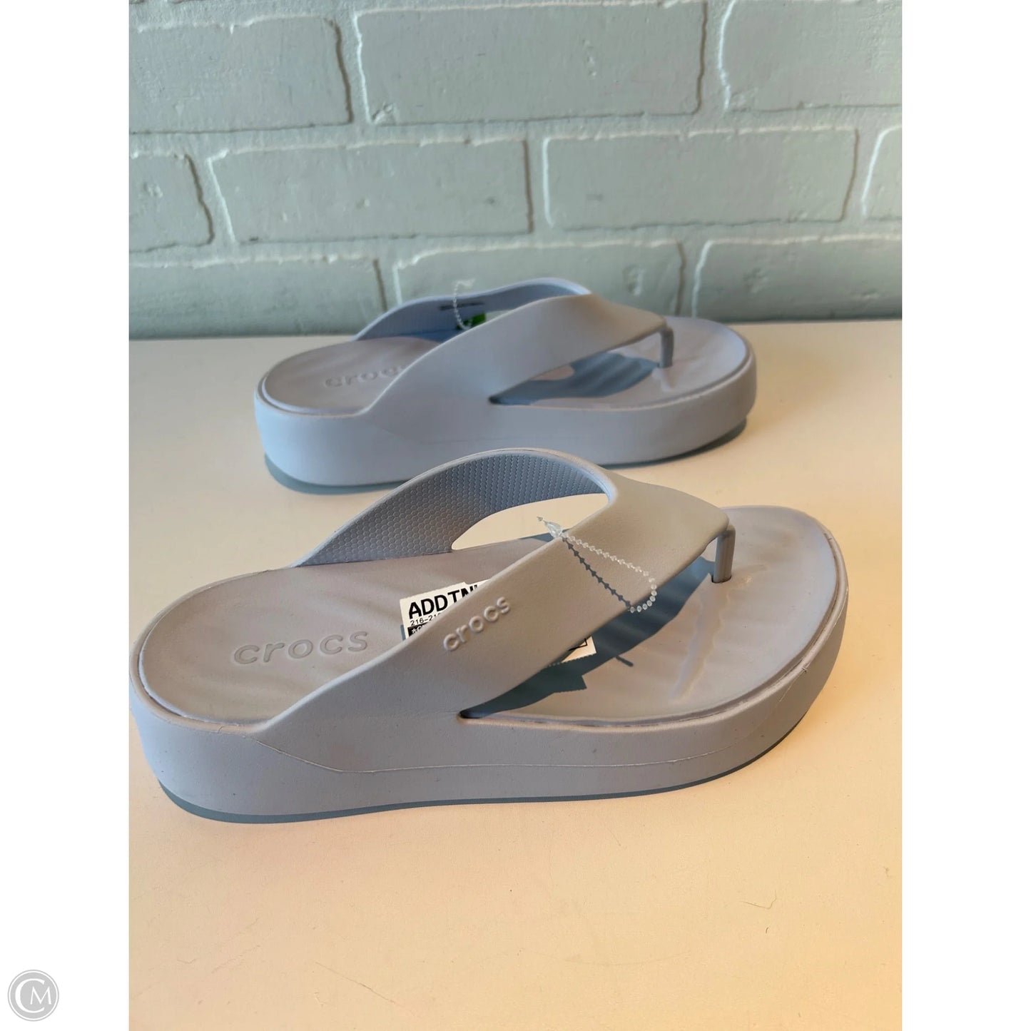 Sandals Flip Flops By Crocs In Blue, Size: 7
