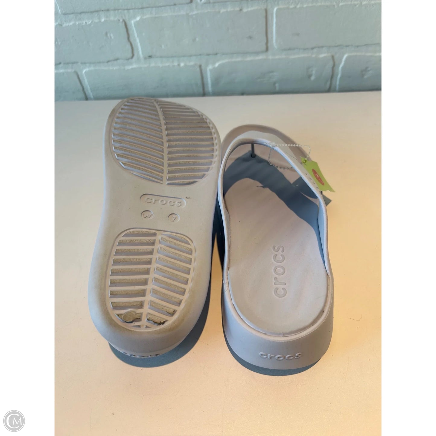 Sandals Flip Flops By Crocs In Blue, Size: 7