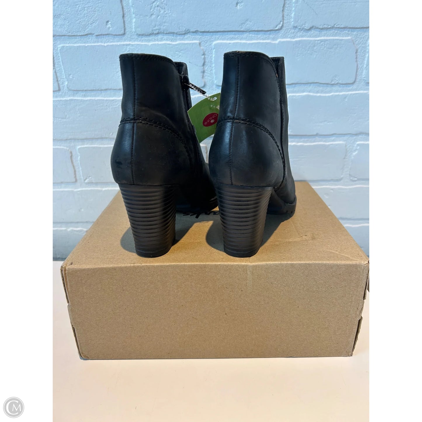 Boots Ankle Heels By Clarks In Black, Size: 6
