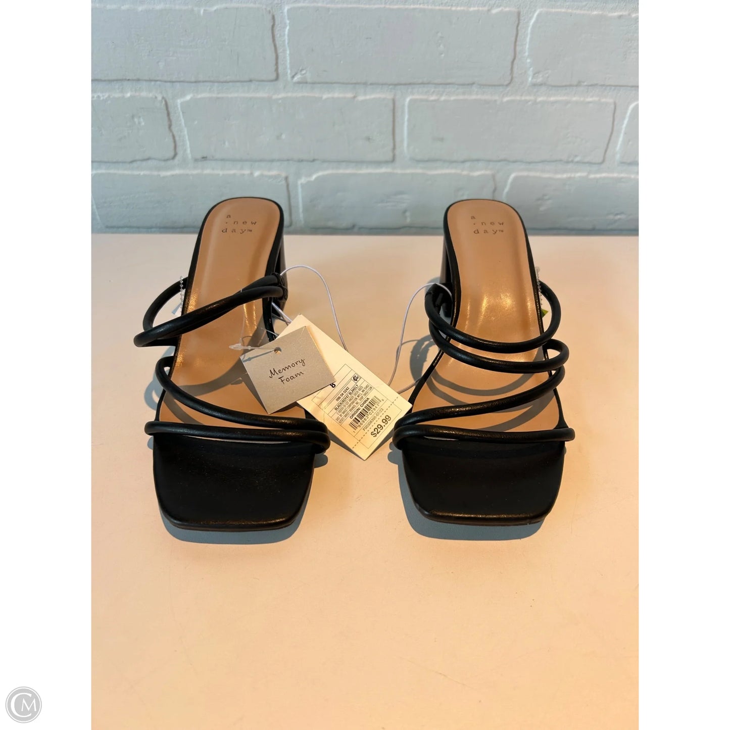 Sandals Heels Kitten By A New Day In Black, Size: 8