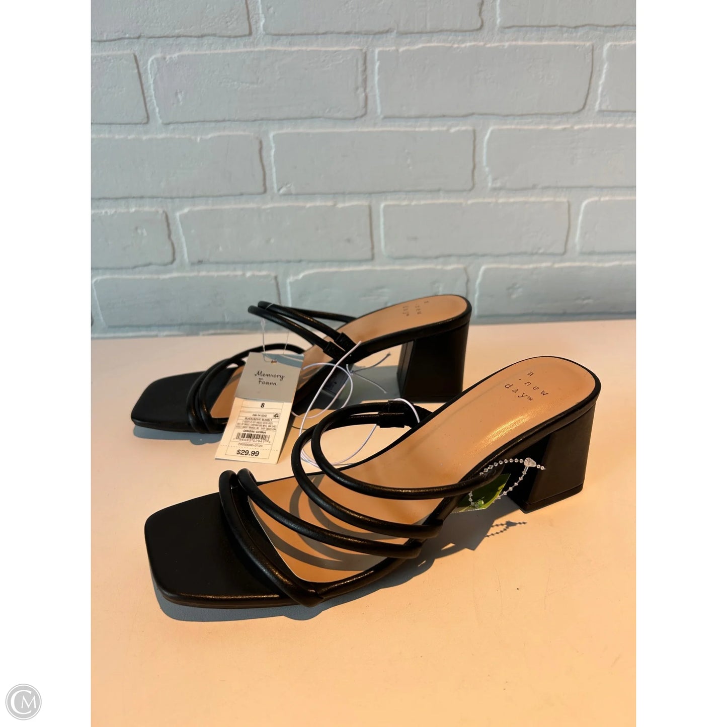 Sandals Heels Kitten By A New Day In Black, Size: 8