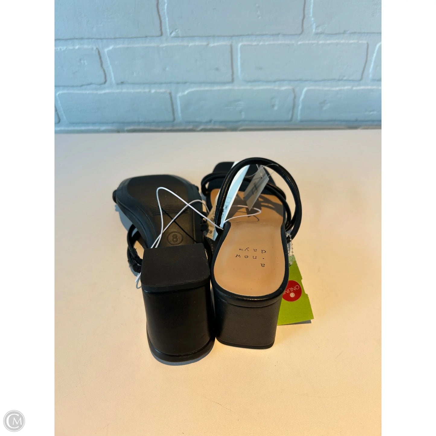 Sandals Heels Kitten By A New Day In Black, Size: 8