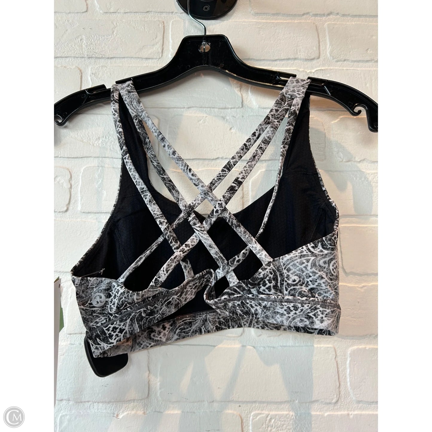 Athletic Bra By Lululemon In Black & Grey, Size: S