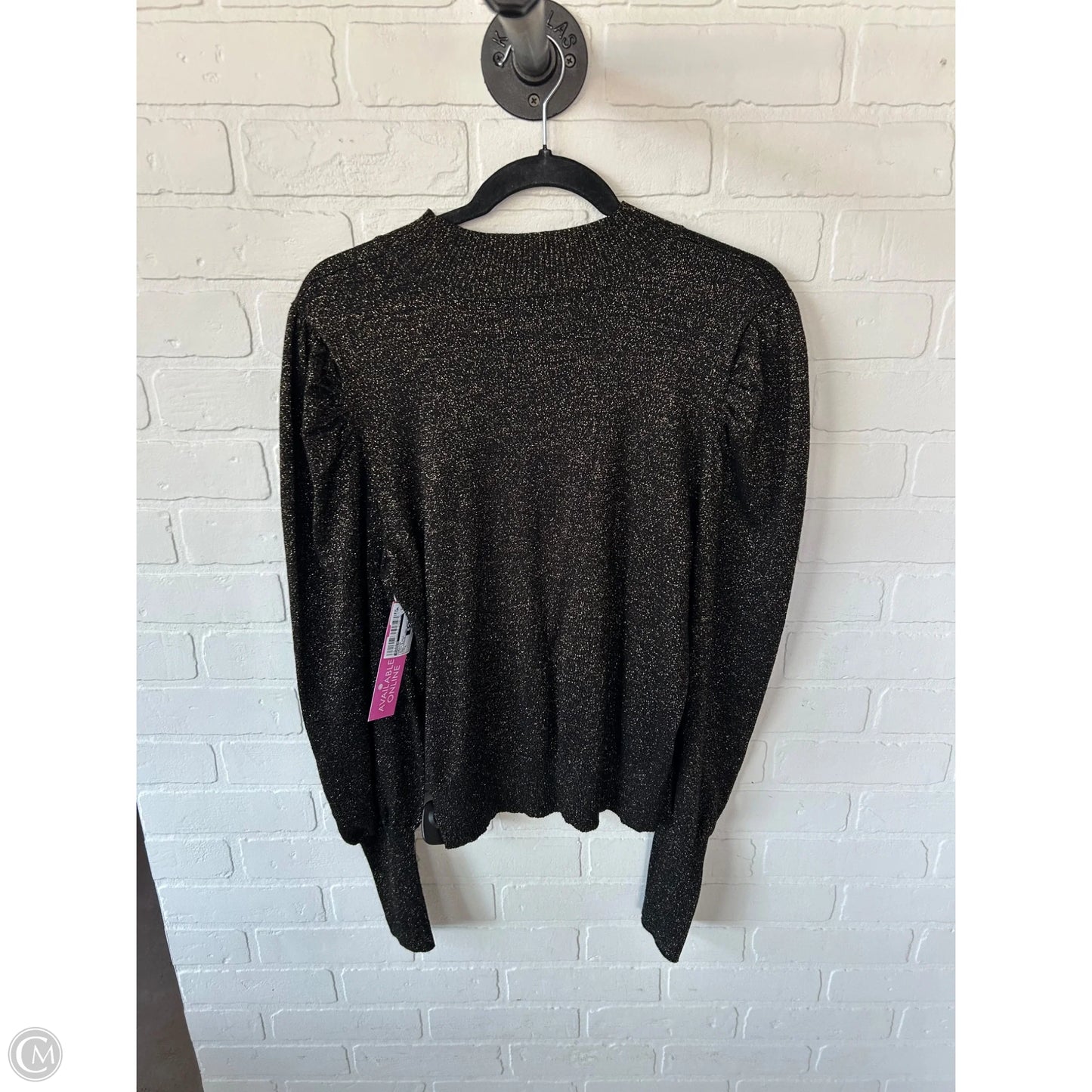 Sweater By Evereve In Black & Gold, Size: L