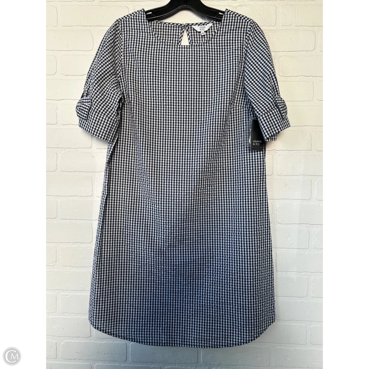 Dress Casual Short By Crown And Ivy In Blue & White, Size: S