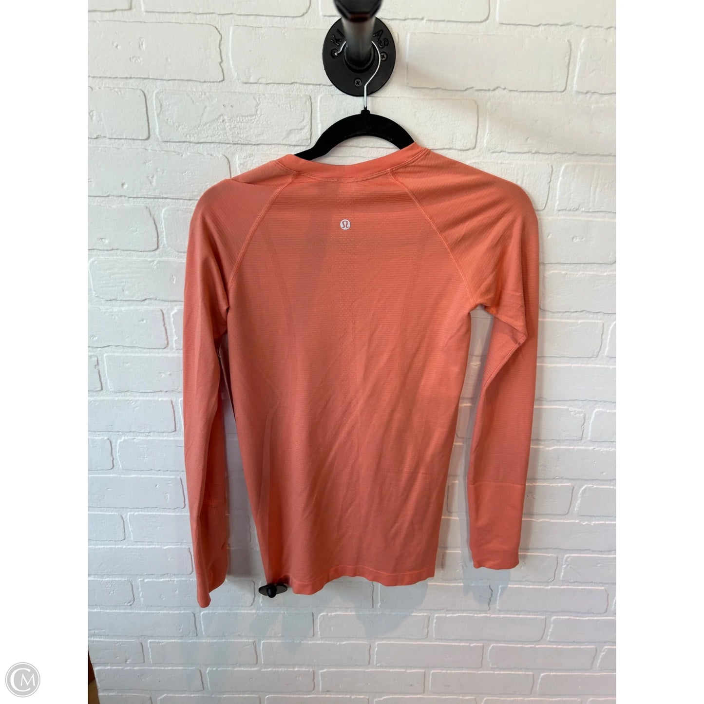Athletic Top Long Sleeve Crewneck By Lululemon In Orange, Size: S