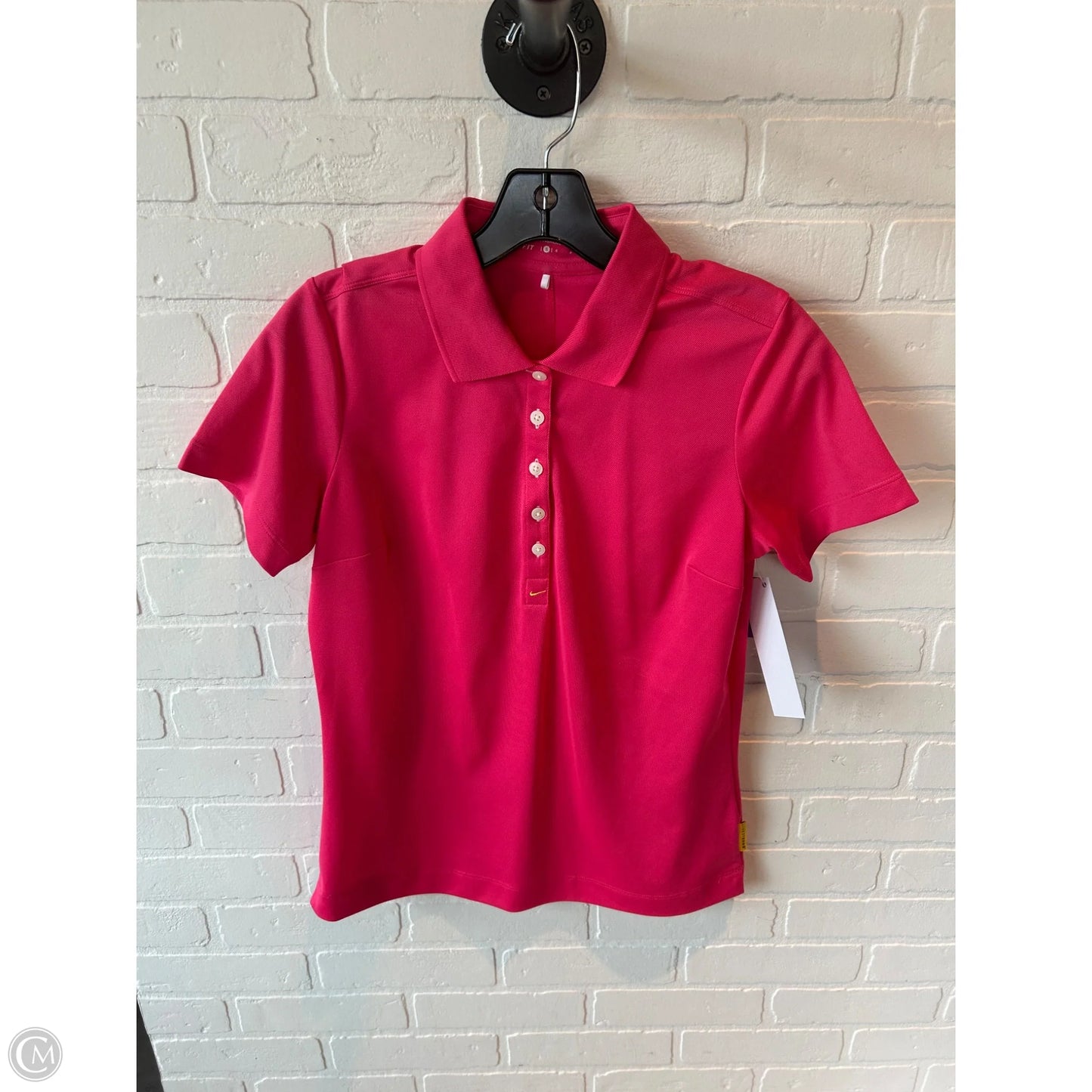 Athletic Top Short Sleeve By Nike In Pink, Size: S