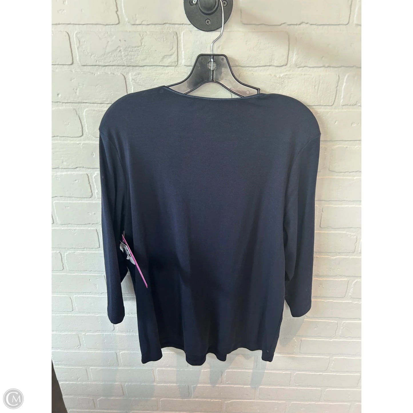 Top 3/4 Sleeve Basic By Cj Banks In Blue, Size: 1x