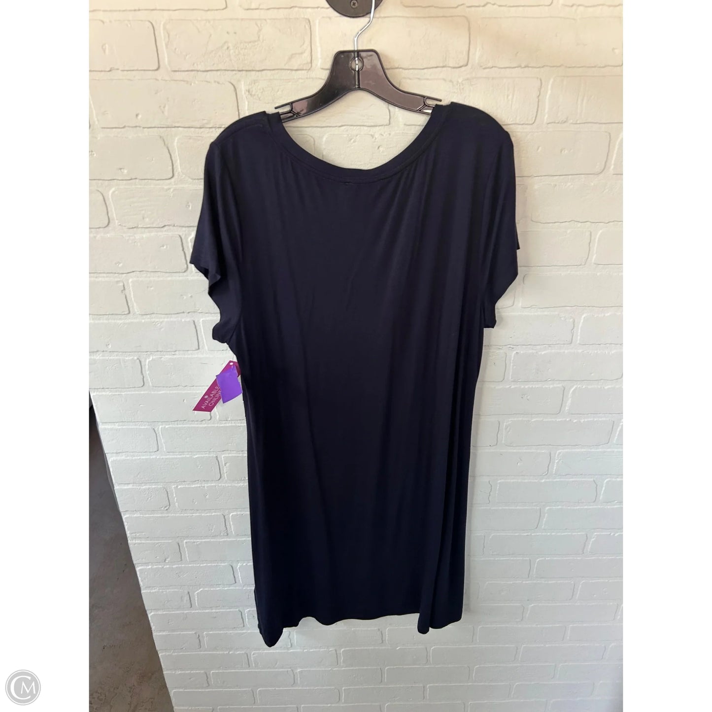 Dress Casual Short By Calvin Klein In Blue & Silver, Size: Xl
