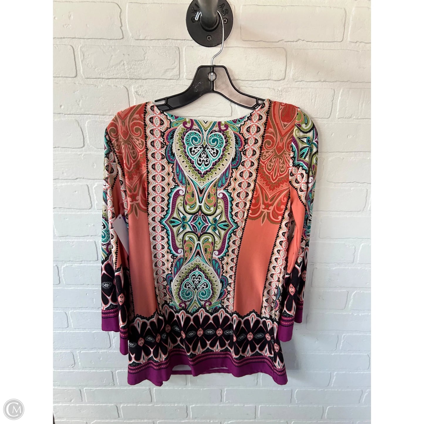 Top Long Sleeve By Sunny Leigh In Orange & Purple, Size: M
