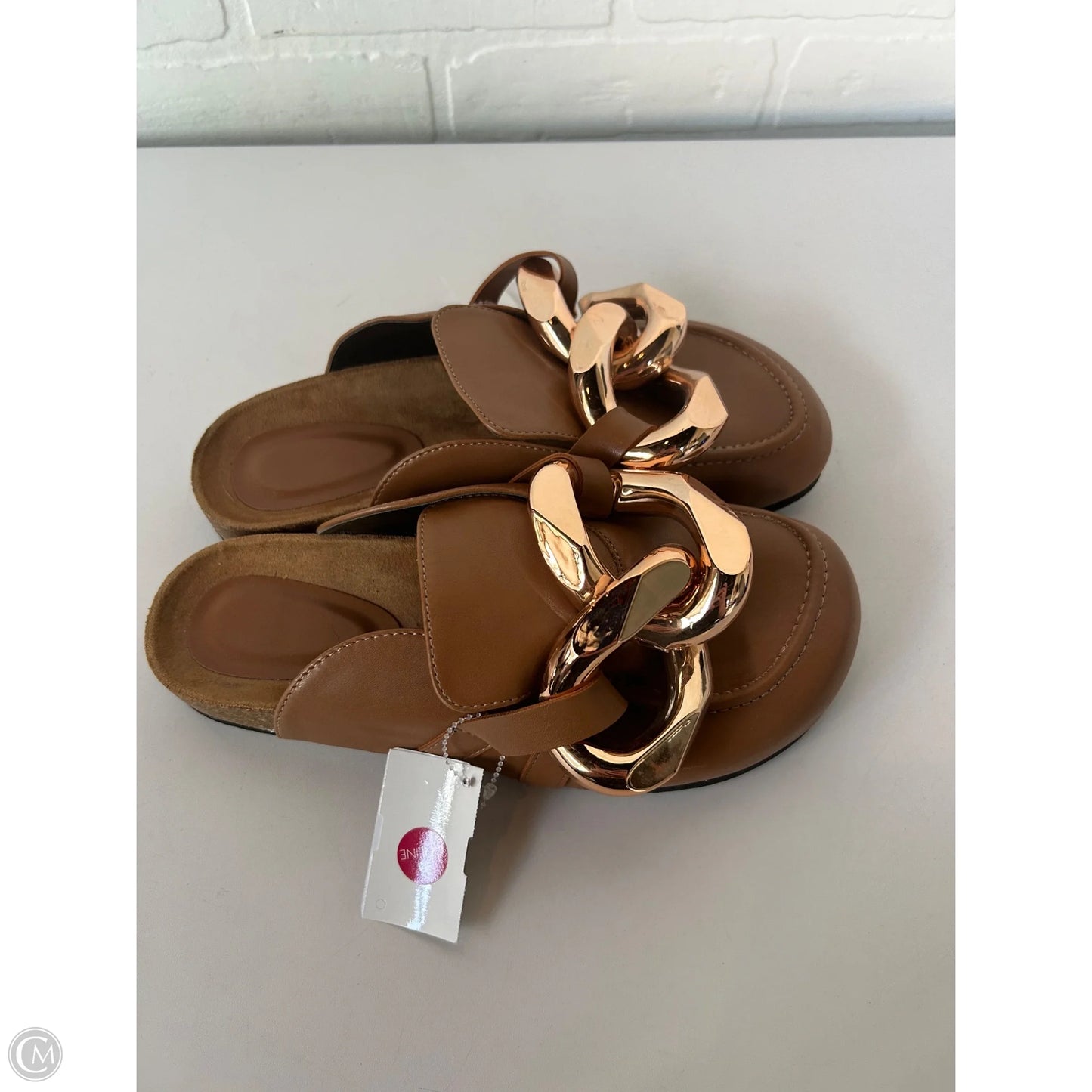 Shoes Flats By Clothes Mentor In Brown & Gold, Size: 9