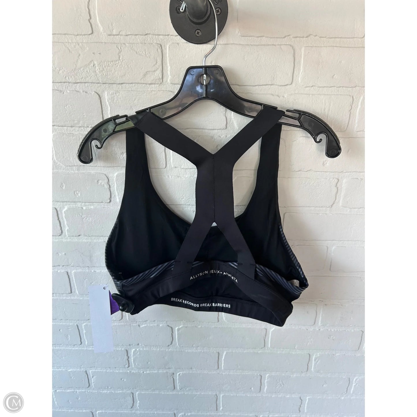 Athletic Bra By Athleta In Black & Blue, Size: L