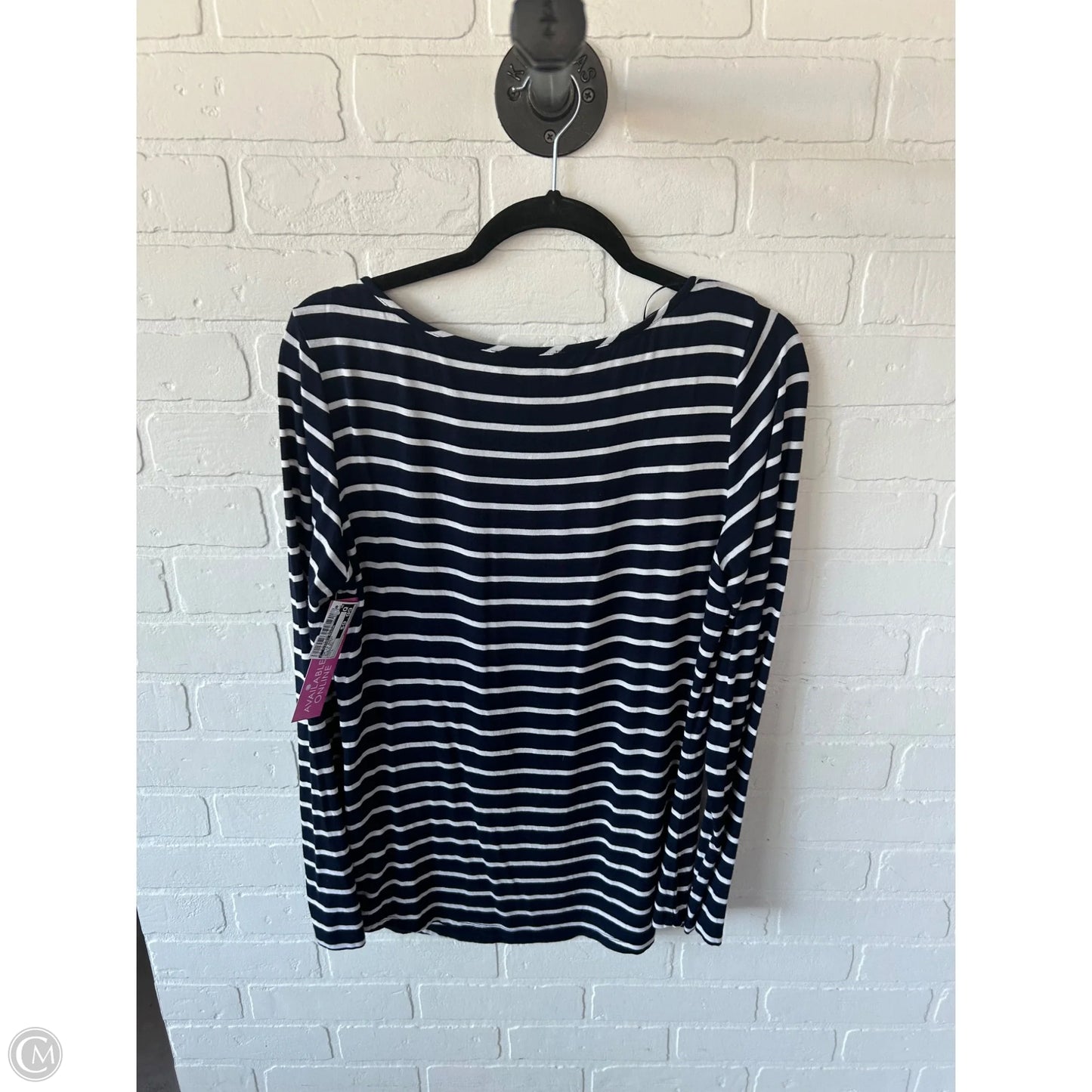 Top Long Sleeve Basic By Clothes Mentor In Blue & White, Size: L