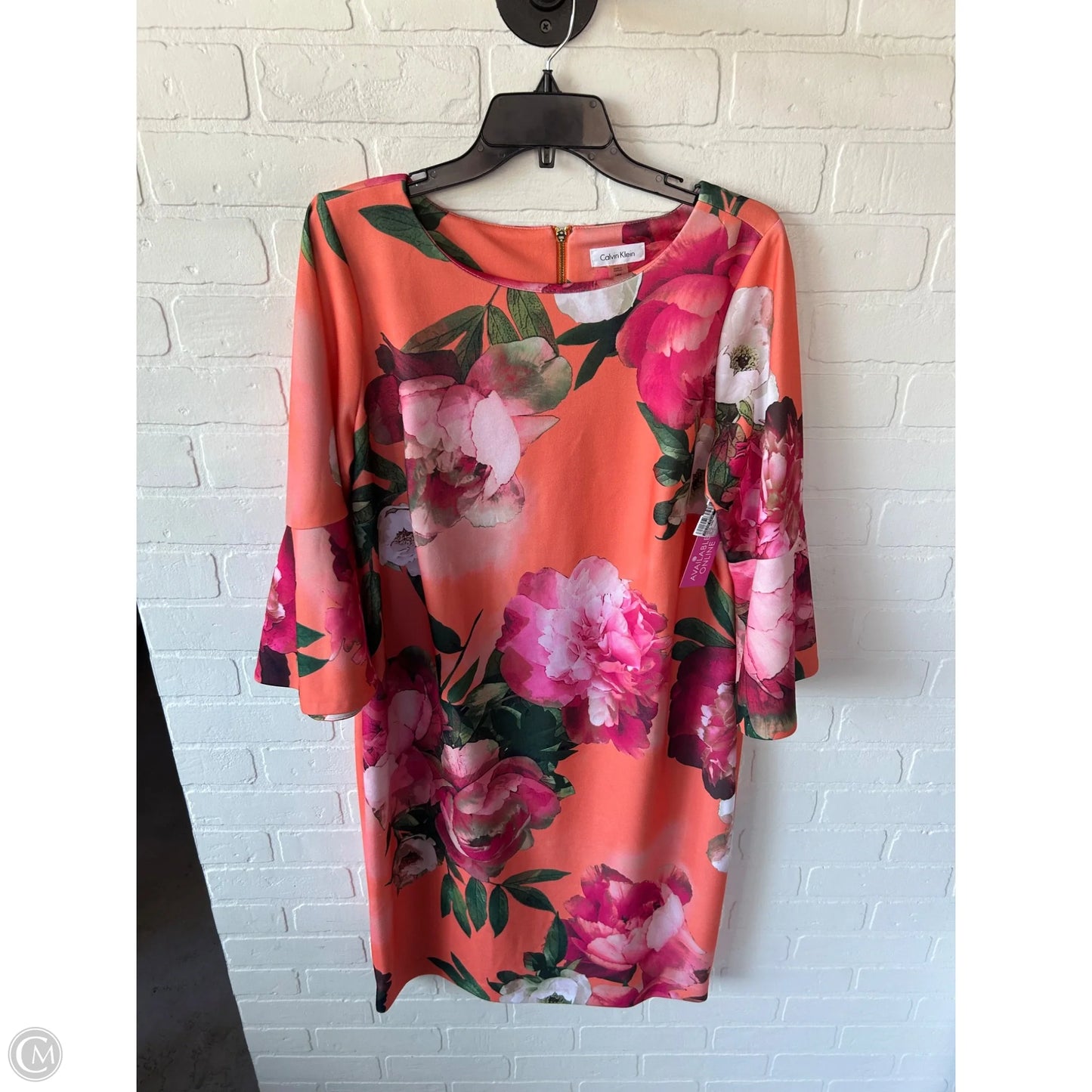 Dress Work By Calvin Klein In Orange, Size: L