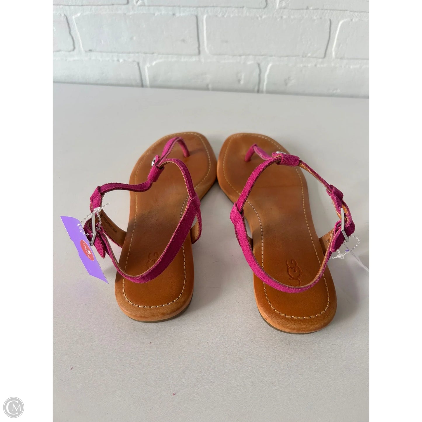 Sandals Designer By Ugg In Purple & Tan, Size: 8