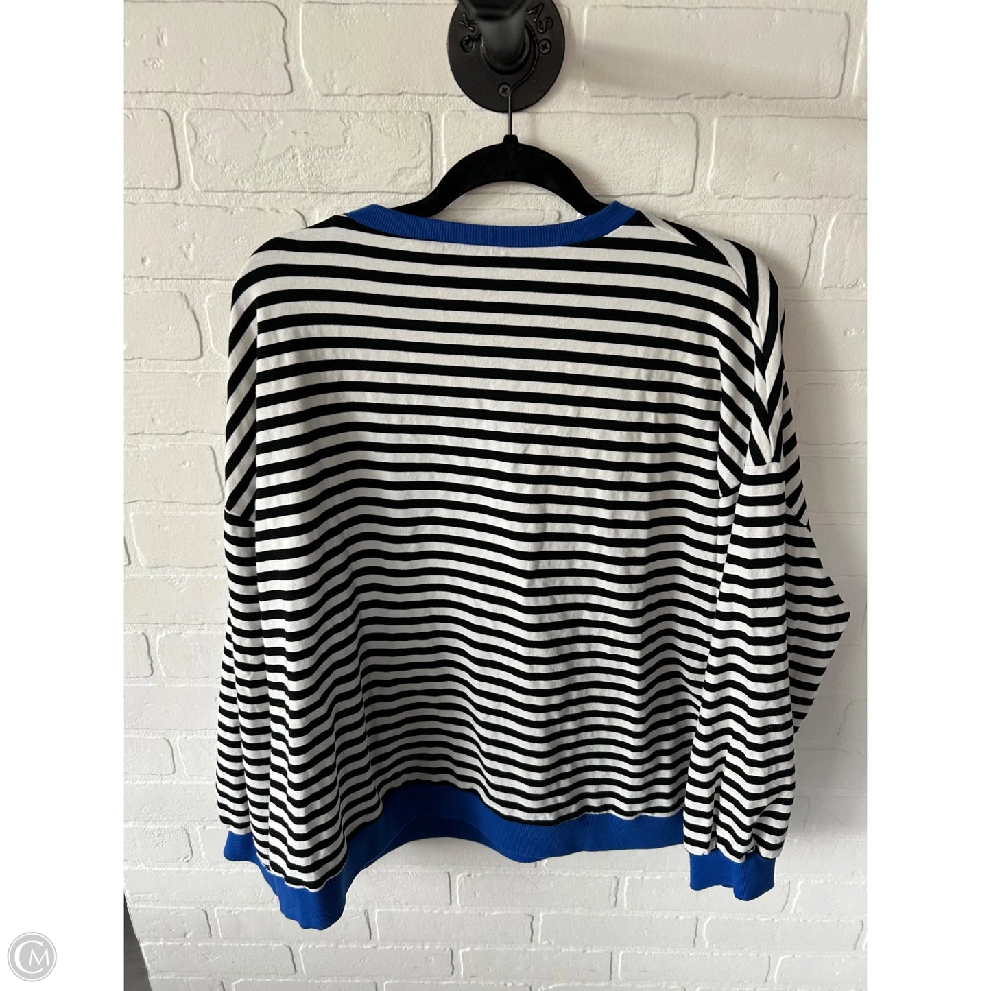 Sweatshirt Crewneck By Clothes Mentor In Black & White, Size: Xl