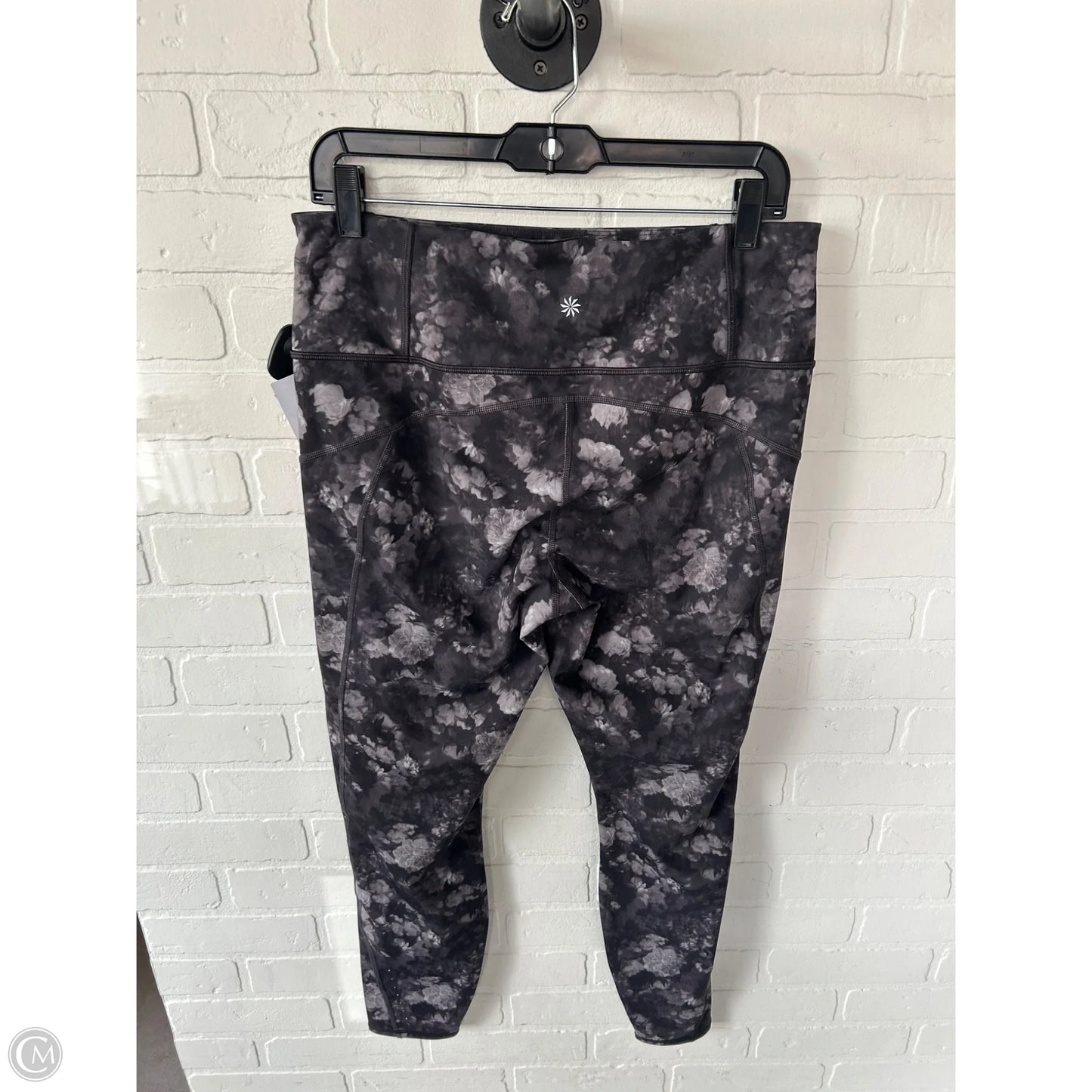 Athletic Leggings By Athleta In Black & Grey, Size: 12