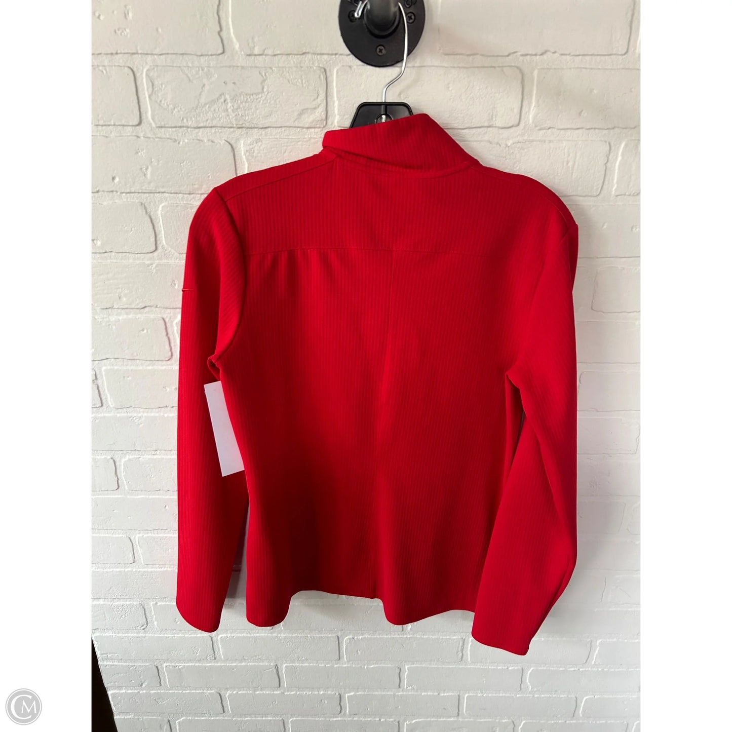 Athletic Top Long Sleeve Collar By Nike In Red, Size: S