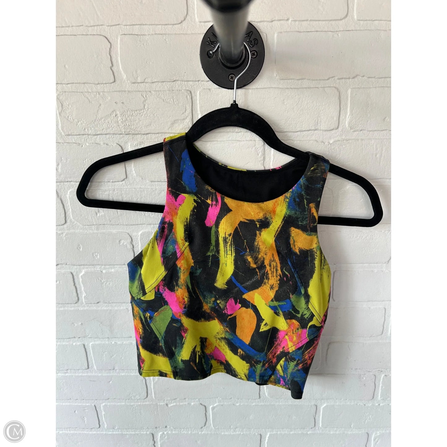 Athletic Bra By Lululemon In Black & Yellow, Size: S