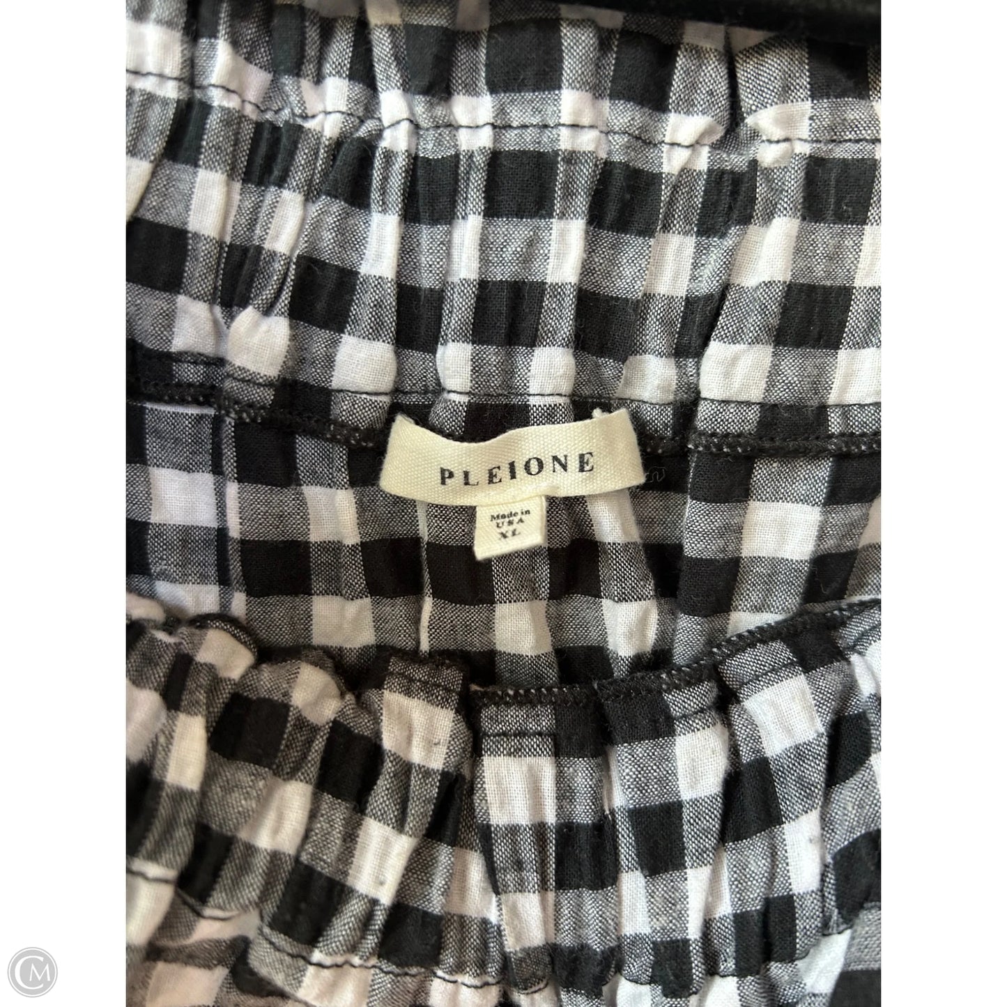 Top Short Sleeve By Pleione In Black & White, Size: Xl