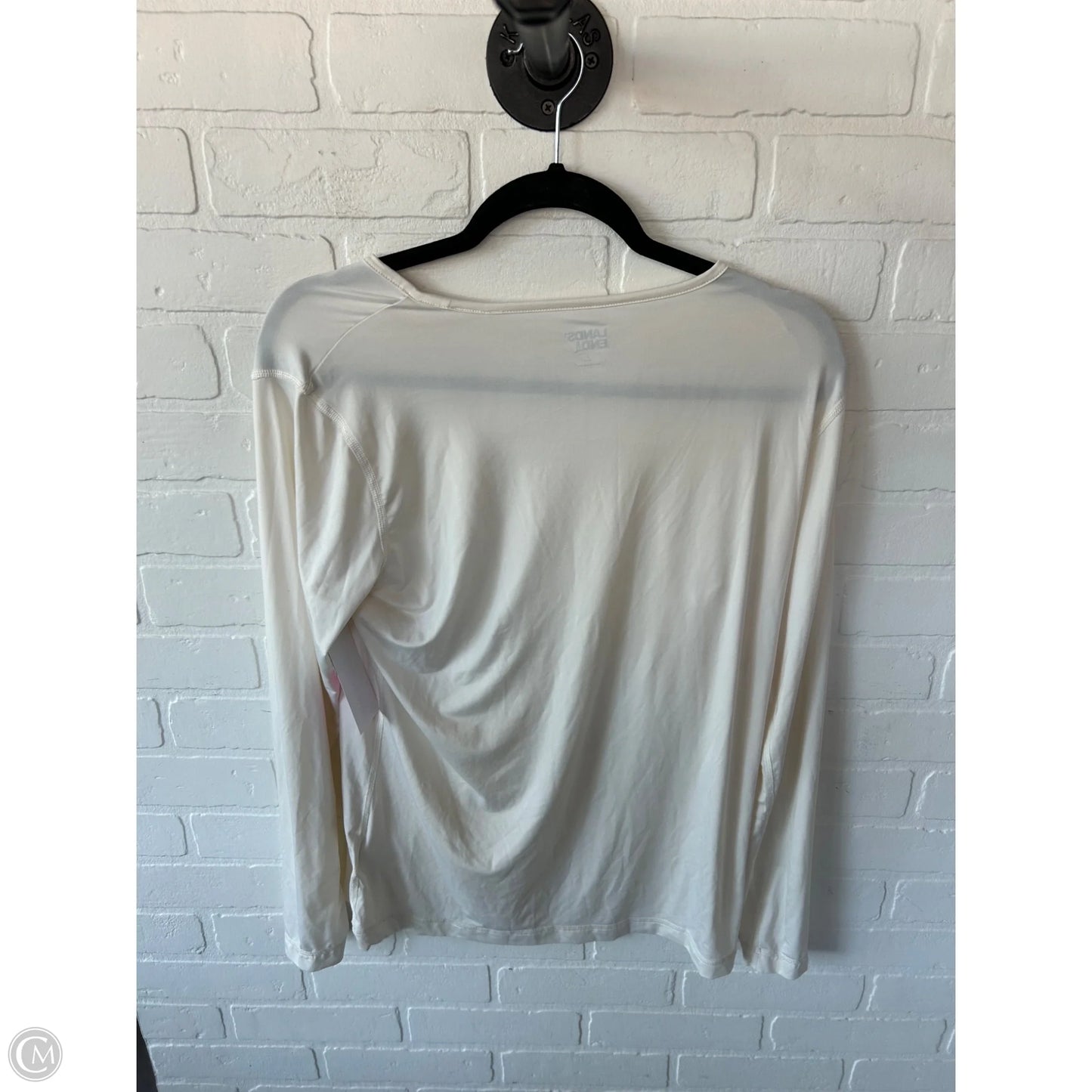 Top Long Sleeve Basic By Lands End In Cream, Size: L
