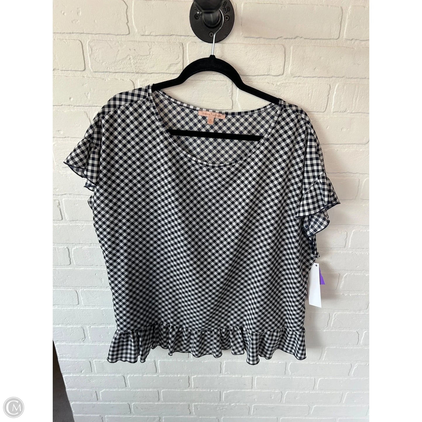 Top Short Sleeve By Gibson And Latimer In Blue & White, Size: Xl