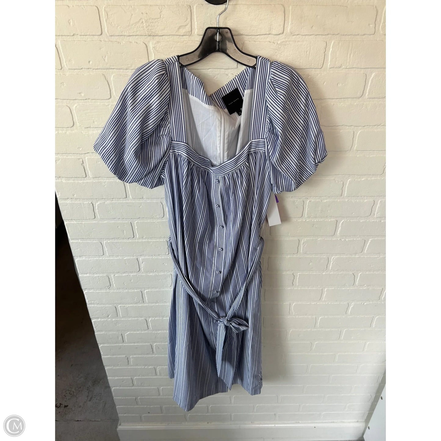 Dress Casual Midi By Alex Marie In Blue & White, Size: Xl