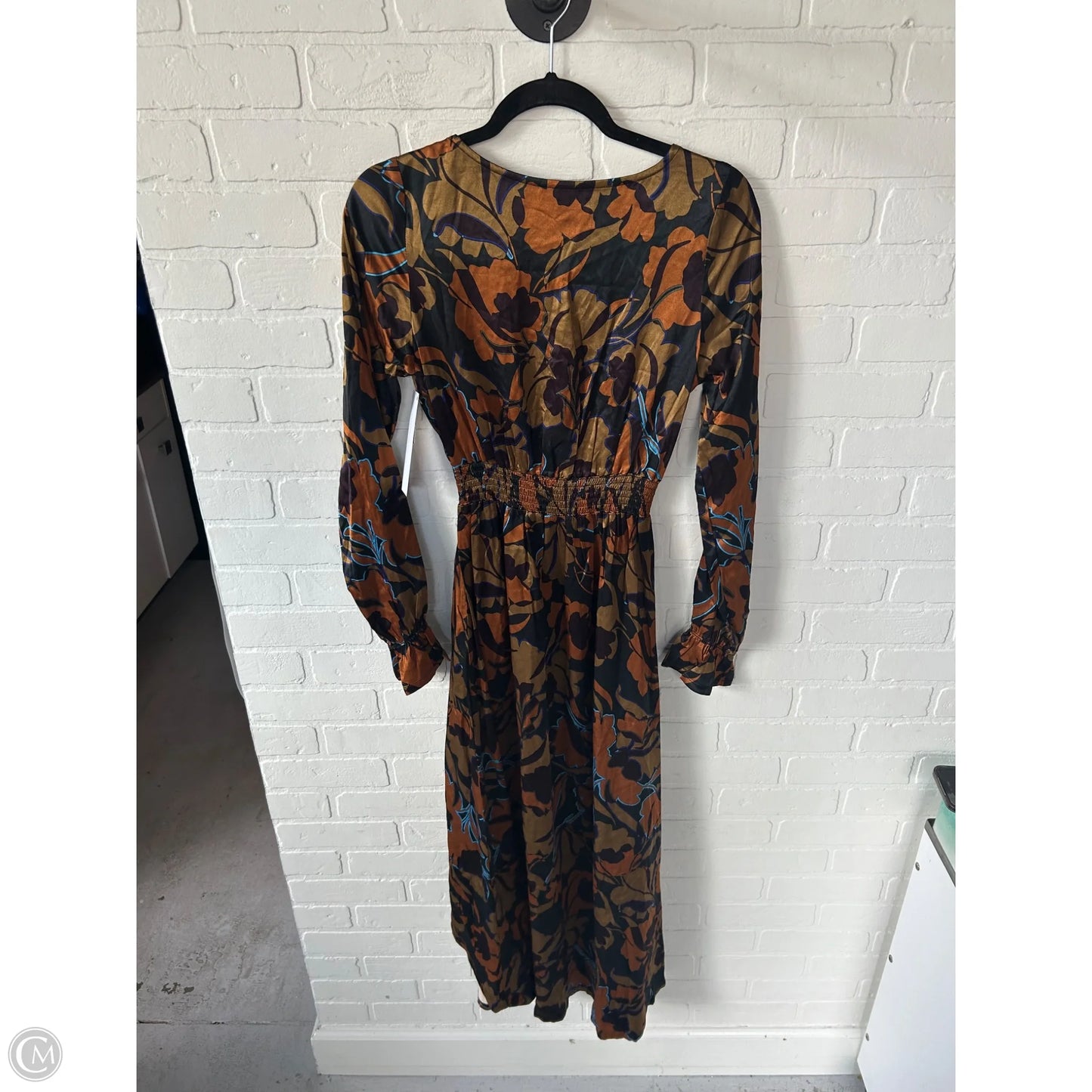 Dress Casual Midi By Clothes Mentor In Black & Orange, Size: Xs