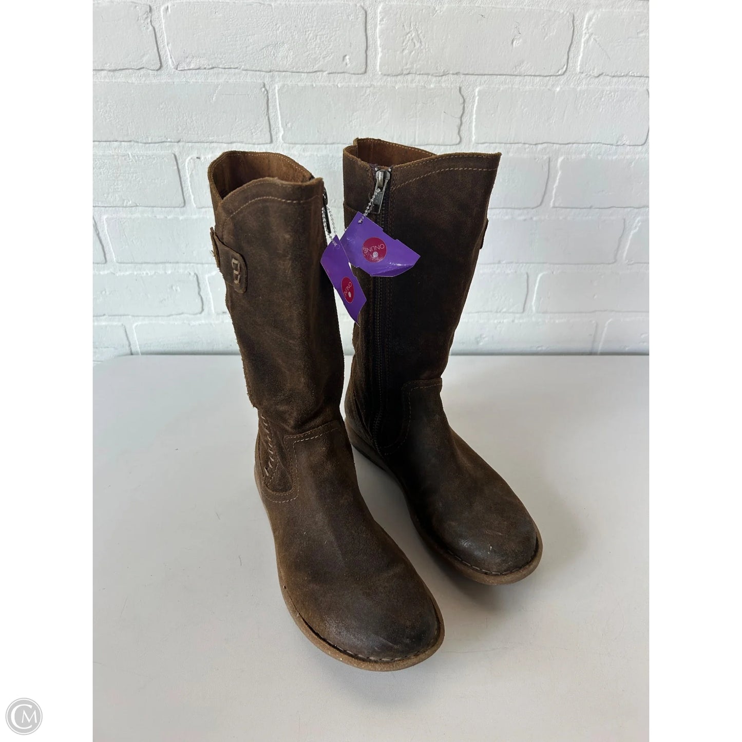 Boots Mid-calf Flats By Born In Brown, Size: 6