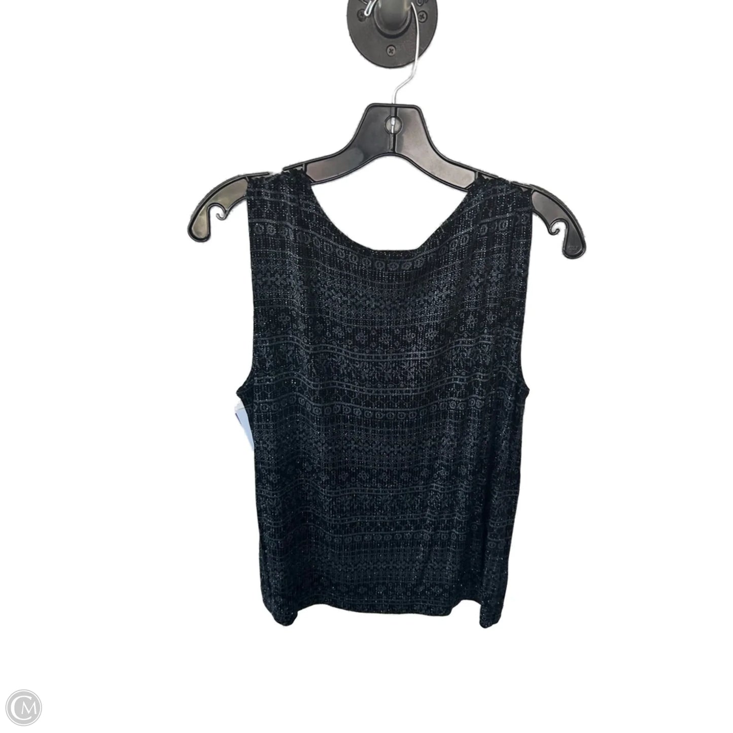 Top Sleeveless By Chicos In Black & Blue, Size: L
