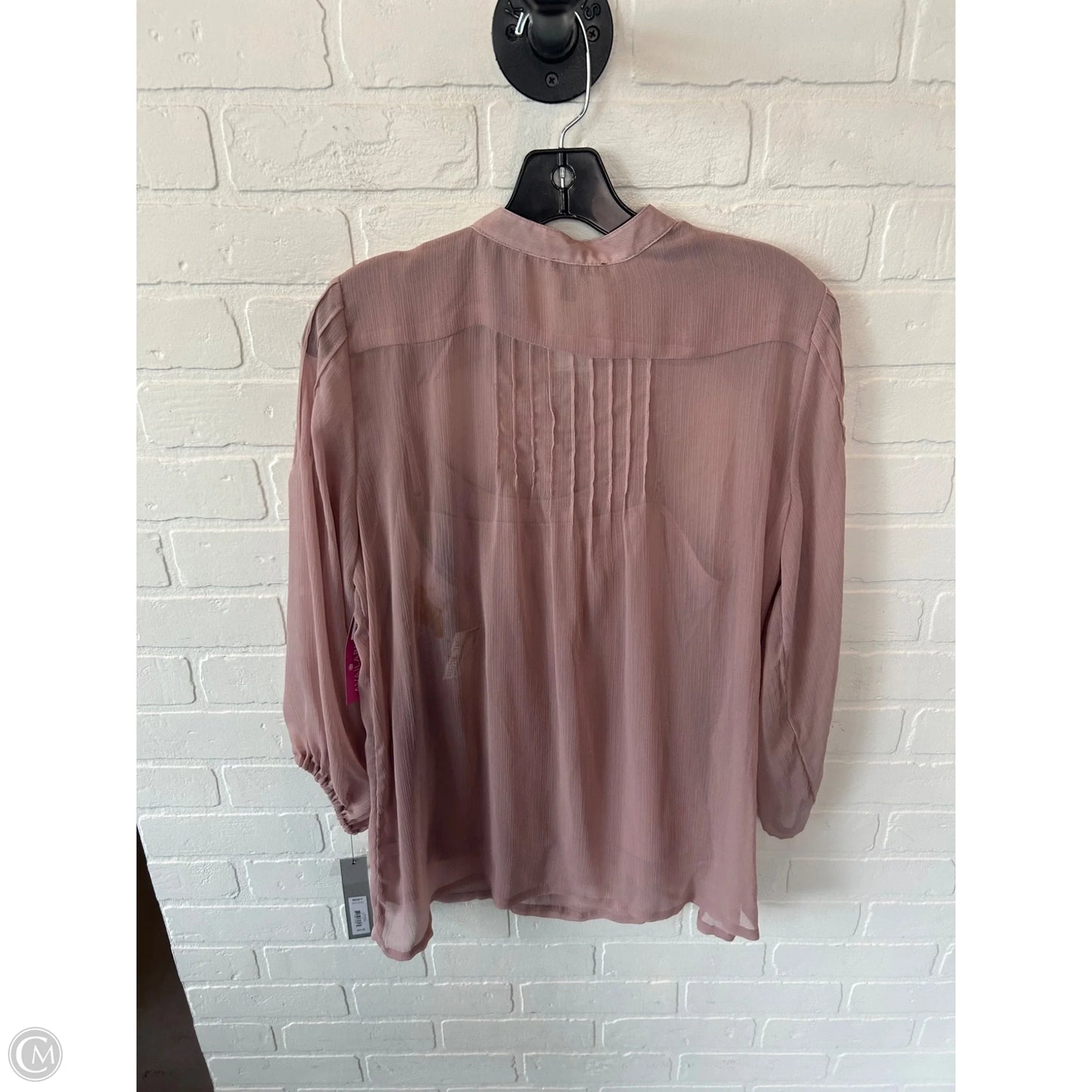 Top Long Sleeve By Apt 9 In Pink, Size: L
