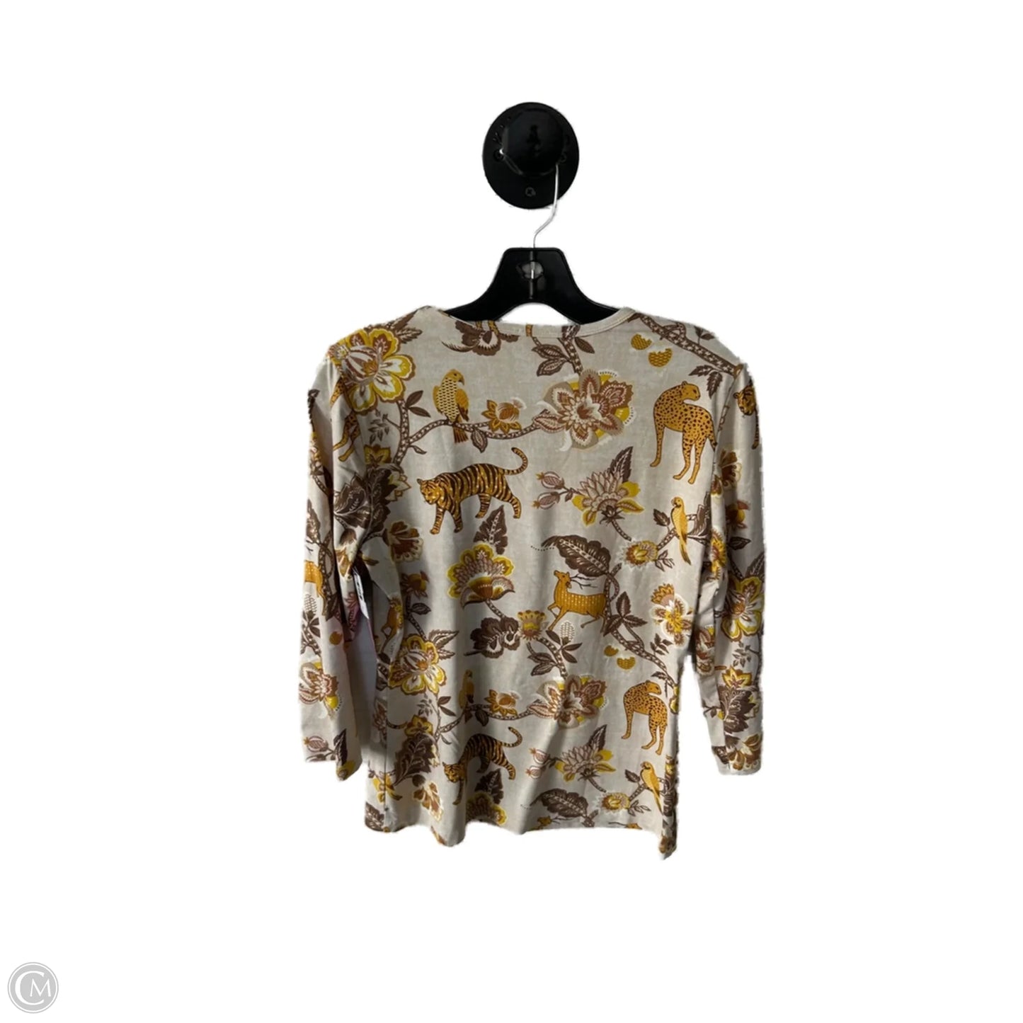 Top 3/4 Sleeve By J Mclaughlin In Tan & Yellow, Size: M